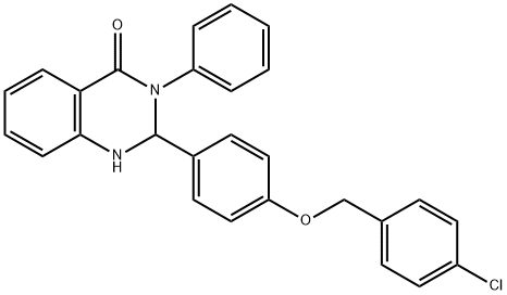 2-{4-[(4-chlorobenzyl)oxy]phenyl}-3-phenyl-2,3-dihydro-4(1H)-quinazolinone Structure