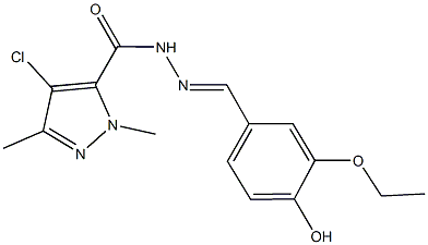 4-chloro-N'-(3-ethoxy-4-hydroxybenzylidene)-1,3-dimethyl-1H-pyrazole-5-carbohydrazide|