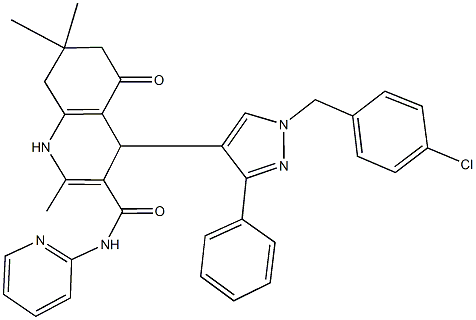 4-[1-(4-chlorobenzyl)-3-phenyl-1H-pyrazol-4-yl]-2,7,7-trimethyl-5-oxo-N-(2-pyridinyl)-1,4,5,6,7,8-hexahydro-3-quinolinecarboxamide|