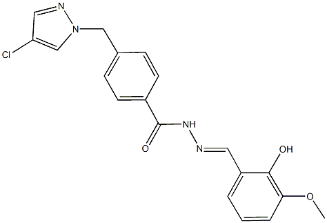 4-[(4-chloro-1H-pyrazol-1-yl)methyl]-N'-(2-hydroxy-3-methoxybenzylidene)benzohydrazide Structure