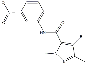 4-bromo-N-{3-nitrophenyl}-1,3-dimethyl-1H-pyrazole-5-carboxamide Structure