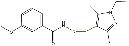 N'-[(1-ethyl-3,5-dimethyl-1H-pyrazol-4-yl)methylene]-3-methoxybenzohydrazide Structure