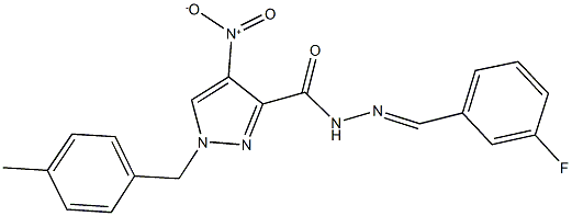 N'-(3-fluorobenzylidene)-4-nitro-1-(4-methylbenzyl)-1H-pyrazole-3-carbohydrazide Structure