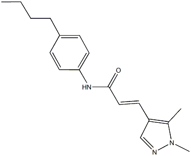 N-(4-butylphenyl)-3-(1,5-dimethyl-1H-pyrazol-4-yl)acrylamide 结构式