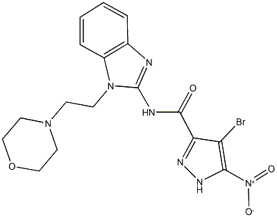 4-bromo-5-nitro-N-{1-[2-(4-morpholinyl)ethyl]-1H-benzimidazol-2-yl}-1H-pyrazole-3-carboxamide,490013-84-8,结构式