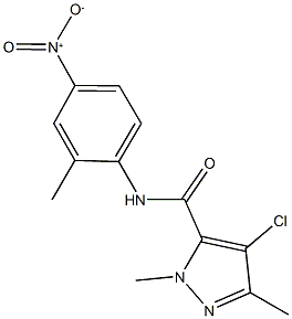4-chloro-N-{4-nitro-2-methylphenyl}-1,3-dimethyl-1H-pyrazole-5-carboxamide Structure