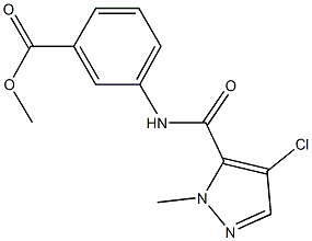 methyl 3-{[(4-chloro-1-methyl-1H-pyrazol-5-yl)carbonyl]amino}benzoate Struktur