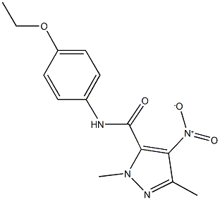 N-(4-ethoxyphenyl)-4-nitro-1,3-dimethyl-1H-pyrazole-5-carboxamide Struktur