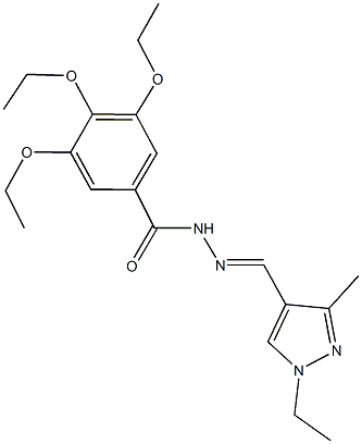 3,4,5-triethoxy-N'-[(1-ethyl-3-methyl-1H-pyrazol-4-yl)methylene]benzohydrazide Structure