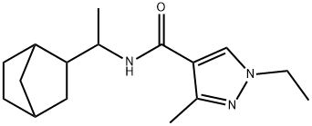 N-(1-bicyclo[2.2.1]hept-2-ylethyl)-1-ethyl-3-methyl-1H-pyrazole-4-carboxamide Struktur