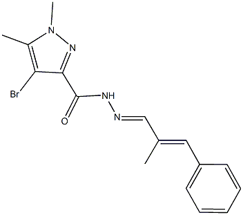 4-bromo-1,5-dimethyl-N'-(2-methyl-3-phenyl-2-propenylidene)-1H-pyrazole-3-carbohydrazide Structure