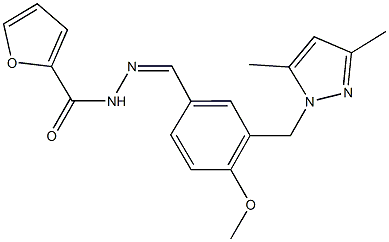 N'-{3-[(3,5-dimethyl-1H-pyrazol-1-yl)methyl]-4-methoxybenzylidene}-2-furohydrazide Structure