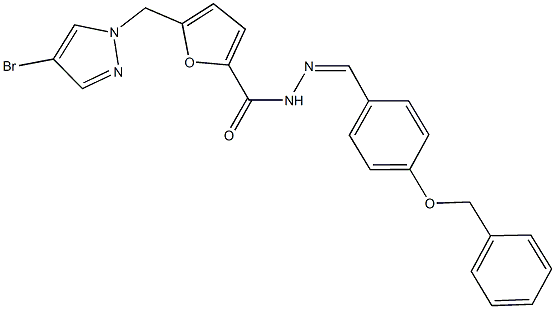 N'-[4-(benzyloxy)benzylidene]-5-[(4-bromo-1H-pyrazol-1-yl)methyl]-2-furohydrazide Structure