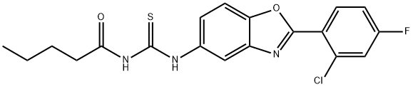 N-[2-(2-chloro-4-fluorophenyl)-1,3-benzoxazol-5-yl]-N'-pentanoylthiourea|