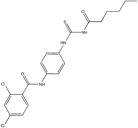 2,4-dichloro-N-(4-{[(hexanoylamino)carbothioyl]amino}phenyl)benzamide Structure