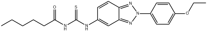 N-[2-(4-ethoxyphenyl)-2H-1,2,3-benzotriazol-5-yl]-N'-hexanoylthiourea 化学構造式