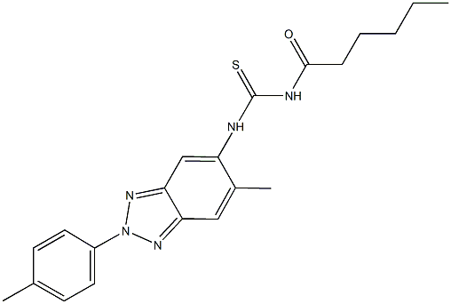 N-hexanoyl-N'-[6-methyl-2-(4-methylphenyl)-2H-1,2,3-benzotriazol-5-yl]thiourea,490015-90-2,结构式