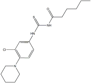 N-(3-chloro-4-piperidin-1-ylphenyl)-N'-hexanoylthiourea 结构式