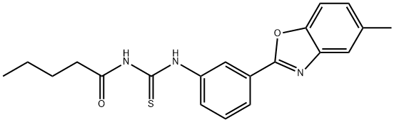 N-[3-(5-methyl-1,3-benzoxazol-2-yl)phenyl]-N'-pentanoylthiourea 结构式