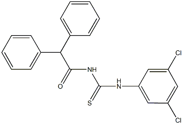 N-(3,5-dichlorophenyl)-N'-(diphenylacetyl)thiourea 结构式