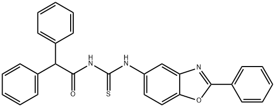 N-(diphenylacetyl)-N'-(2-phenyl-1,3-benzoxazol-5-yl)thiourea Structure