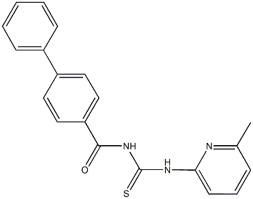 4-[({[(6-methylpyridin-2-yl)amino]carbothioyl}amino)carbonyl]-1,1'-biphenyl 化学構造式