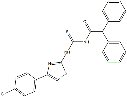 N-[4-(4-chlorophenyl)-1,3-thiazol-2-yl]-N'-(diphenylacetyl)thiourea Struktur