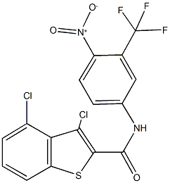 3,4-dichloro-N-[4-nitro-3-(trifluoromethyl)phenyl]-1-benzothiophene-2-carboxamide,490016-76-7,结构式