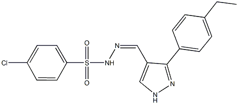 4-chloro-N'-{[3-(4-ethylphenyl)-1H-pyrazol-4-yl]methylene}benzenesulfonohydrazide,490031-38-4,结构式