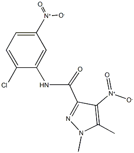 N-{2-chloro-5-nitrophenyl}-4-nitro-1,5-dimethyl-1H-pyrazole-3-carboxamide 结构式