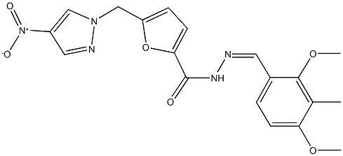 N'-(2,4-dimethoxy-3-methylbenzylidene)-5-({4-nitro-1H-pyrazol-1-yl}methyl)-2-furohydrazide,490031-53-3,结构式
