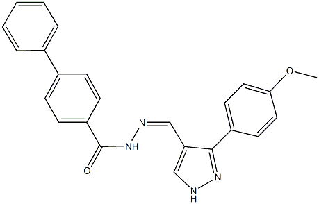 N'-{[3-(4-methoxyphenyl)-1H-pyrazol-4-yl]methylene}[1,1'-biphenyl]-4-carbohydrazide Struktur