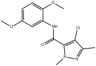 4-chloro-N-(2,5-dimethoxyphenyl)-1,3-dimethyl-1H-pyrazole-5-carboxamide,490032-28-5,结构式