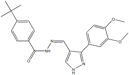 4-tert-butyl-N'-{[3-(3,4-dimethoxyphenyl)-1H-pyrazol-4-yl]methylene}benzohydrazide,490032-36-5,结构式