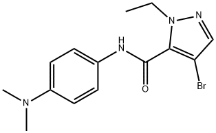 4-bromo-N-[4-(dimethylamino)phenyl]-1-ethyl-1H-pyrazole-5-carboxamide 结构式