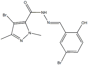 4-bromo-N'-(5-bromo-2-hydroxybenzylidene)-1,3-dimethyl-1H-pyrazole-5-carbohydrazide,490032-42-3,结构式