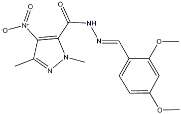 N'-(2,4-dimethoxybenzylidene)-4-nitro-1,3-dimethyl-1H-pyrazole-5-carbohydrazide Structure