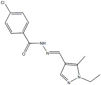 4-chloro-N'-[(1-ethyl-5-methyl-1H-pyrazol-4-yl)methylene]benzohydrazide|