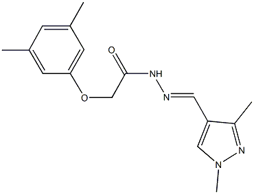 2-(3,5-dimethylphenoxy)-N'-[(1,3-dimethyl-1H-pyrazol-4-yl)methylene]acetohydrazide 结构式