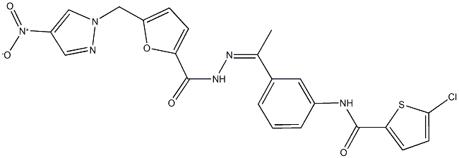 490032-75-2 5-chloro-N-(3-{N-[5-({4-nitro-1H-pyrazol-1-yl}methyl)-2-furoyl]ethanehydrazonoyl}phenyl)-2-thiophenecarboxamide