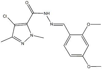 4-chloro-N'-(2,4-dimethoxybenzylidene)-1,3-dimethyl-1H-pyrazole-5-carbohydrazide 结构式