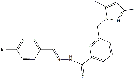 N'-(4-bromobenzylidene)-3-[(3,5-dimethyl-1H-pyrazol-1-yl)methyl]benzohydrazide 结构式