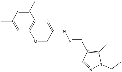 2-(3,5-dimethylphenoxy)-N'-[(1-ethyl-5-methyl-1H-pyrazol-4-yl)methylene]acetohydrazide Structure