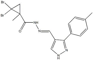 2,2-dibromo-1-methyl-N'-{[3-(4-methylphenyl)-1H-pyrazol-4-yl]methylene}cyclopropanecarbohydrazide Structure