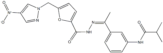 490033-01-7 N-(3-{N-[5-({4-nitro-1H-pyrazol-1-yl}methyl)-2-furoyl]ethanehydrazonoyl}phenyl)-2-methylpropanamide