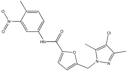 5-[(4-chloro-3,5-dimethyl-1H-pyrazol-1-yl)methyl]-N-{3-nitro-4-methylphenyl}-2-furamide Structure