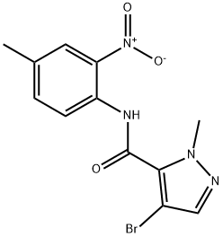 4-bromo-N-{2-nitro-4-methylphenyl}-1-methyl-1H-pyrazole-5-carboxamide,490033-04-0,结构式