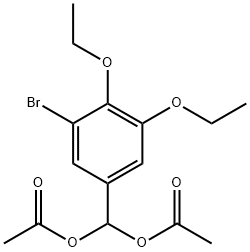 (acetyloxy)(3-bromo-4,5-diethoxyphenyl)methyl acetate Struktur