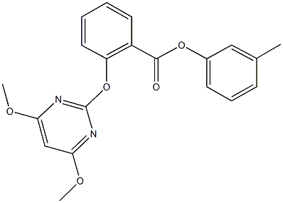 3-methylphenyl 2-[(4,6-dimethoxypyrimidin-2-yl)oxy]benzoate,491581-98-7,结构式