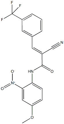 2-cyano-N-{2-nitro-4-methoxyphenyl}-3-[3-(trifluoromethyl)phenyl]acrylamide Struktur